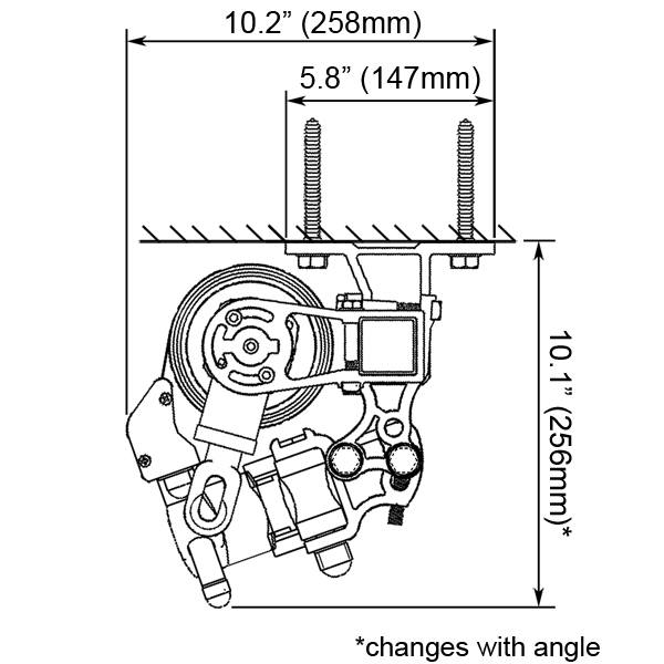 diagram of an installation under a overhang